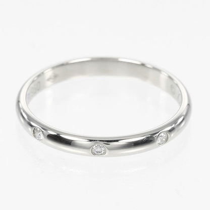 Cartier 1895 Wedding 2.6mm (0.10in) Band Pt950platinum X 3P Diamonds 14.5