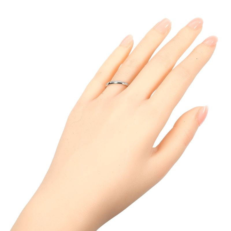 Cartier 1895 Wedding 2.6mm (0.10in) Band Pt950platinum X 3P Diamonds 14.5