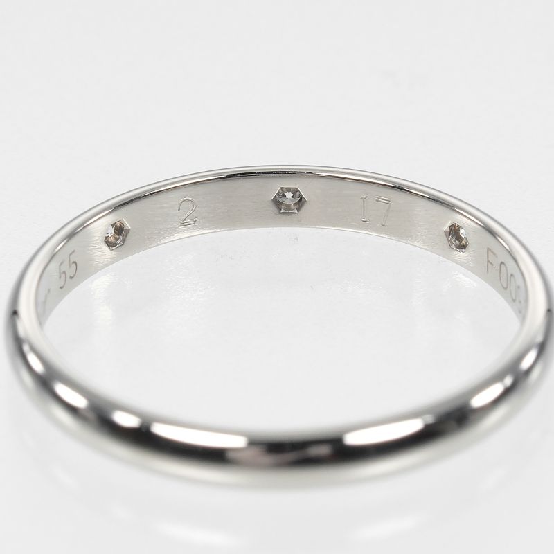 Cartier 1895 Wedding 2.6mm (0.10in) Band Pt950platinum X 3P Diamonds 14.5
