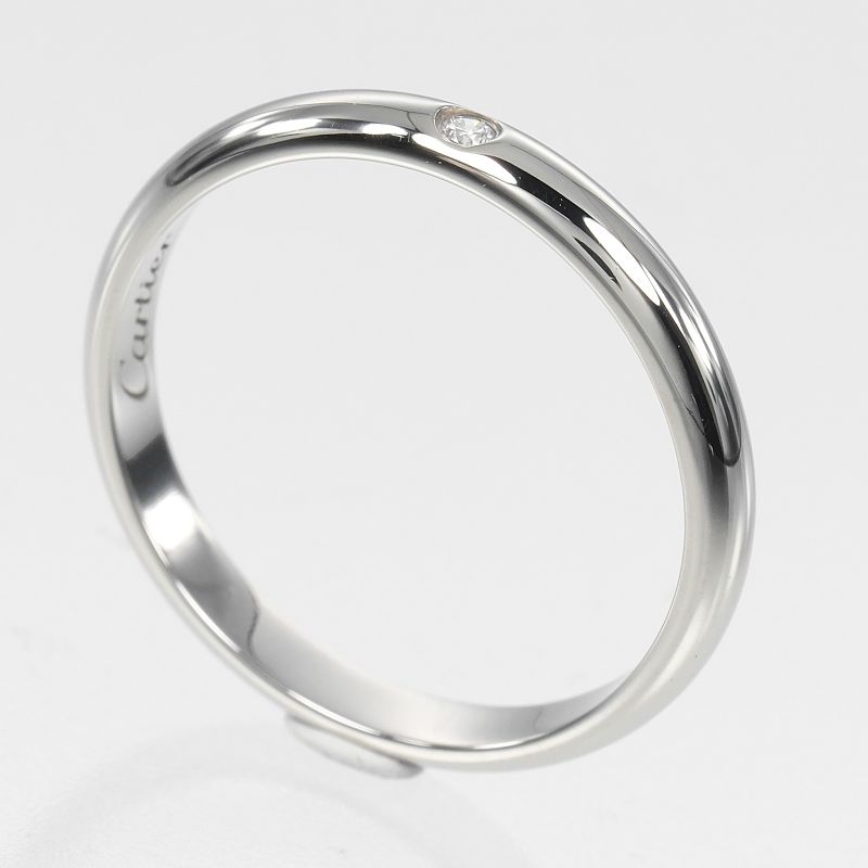 Cartier 1895 Wedding 2.6mm (0.10in) Model Pt950platinum X 1P Diamond 10.5