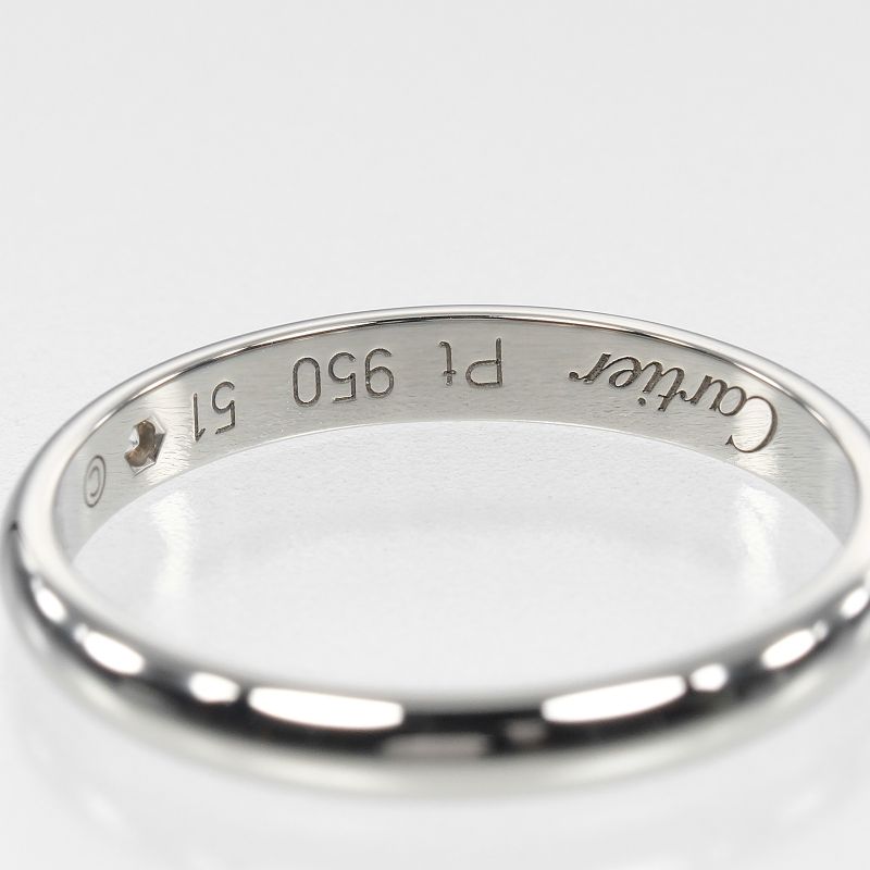 Cartier 1895 Wedding 2.6mm (0.10in) Model Pt950platinum X 1P Diamond 10.5