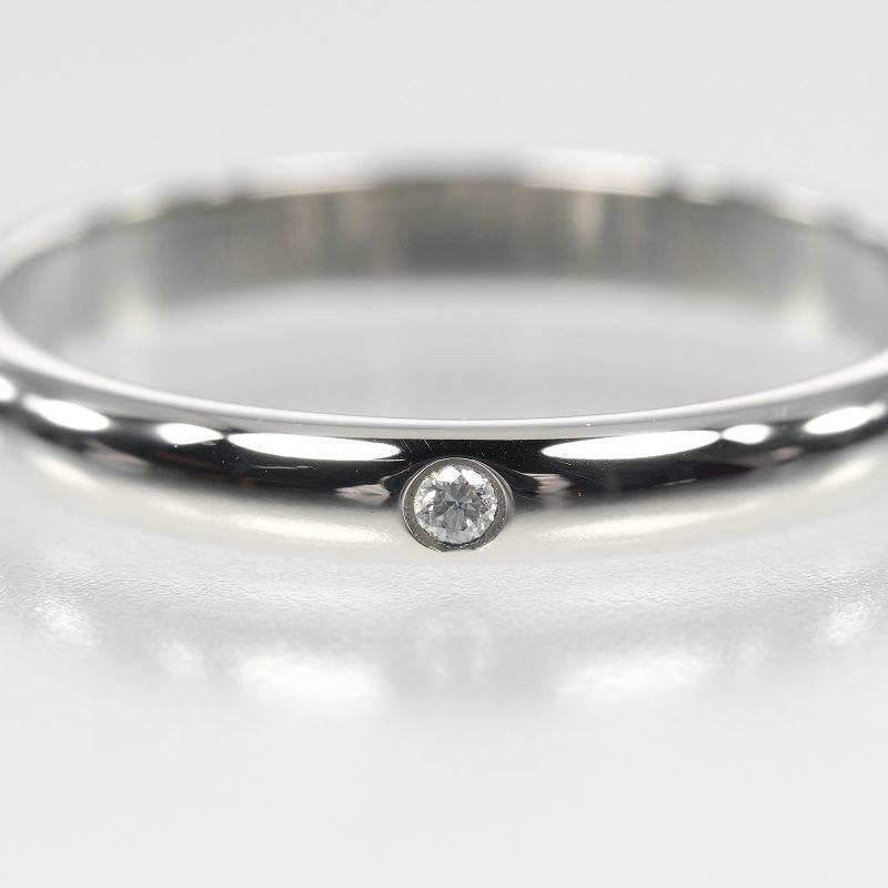 Cartier 1895 Wedding 2.6mm (0.10in) Model Pt950platinum X 1P Diamond 10.5