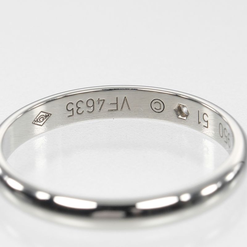 Cartier 1895 Wedding 2.6mm (0.10in) Model Pt950platinum X 1P Diamond 10.5