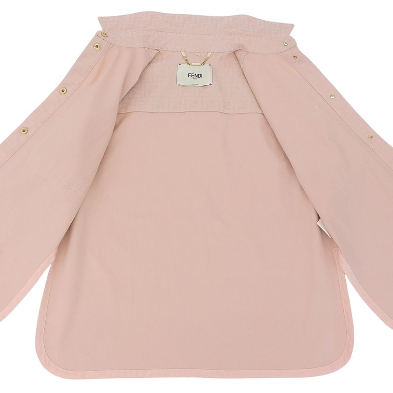 Fendi Beautiful FF Denim Go-to Jacket With Belt Women's Pink 36 Flf677 AK6C 36