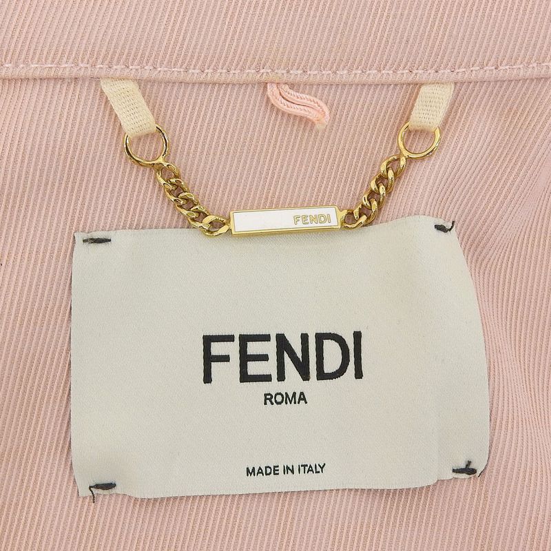 Fendi Beautiful FF Denim Go-to Jacket With Belt Women's Pink 36 Flf677 AK6C 36