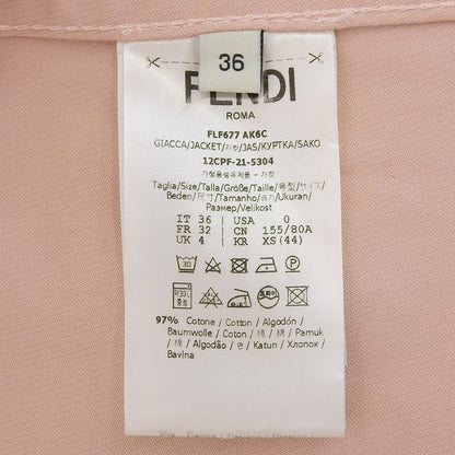Fendi Beautiful FF Denim Go-to Jacket With Belt Women's Pink 36 Flf677 AK6C 36