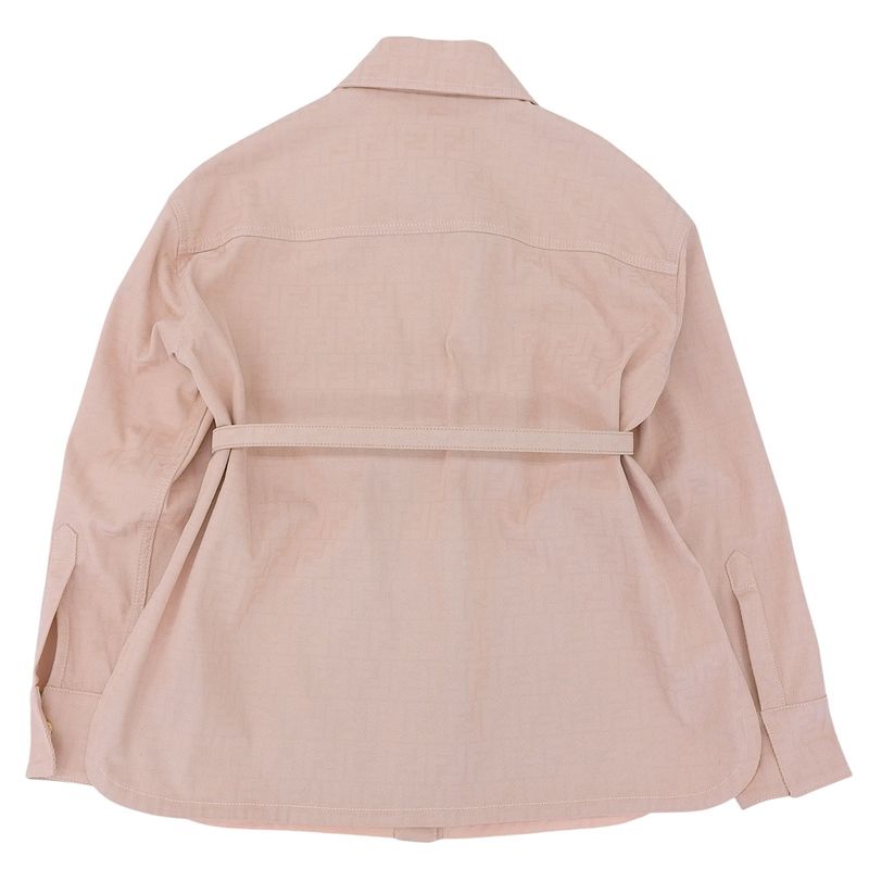 Fendi Beautiful FF Denim Go-to Jacket With Belt Women's Pink 36 Flf677 AK6C 36