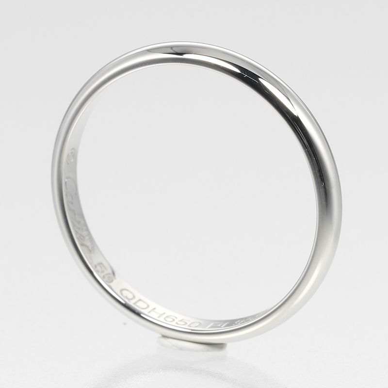 Cartier 1895 Wedding 2.5mm (0.10in) Band Pt950platinum 14.5 Ladies 3g Ring /
