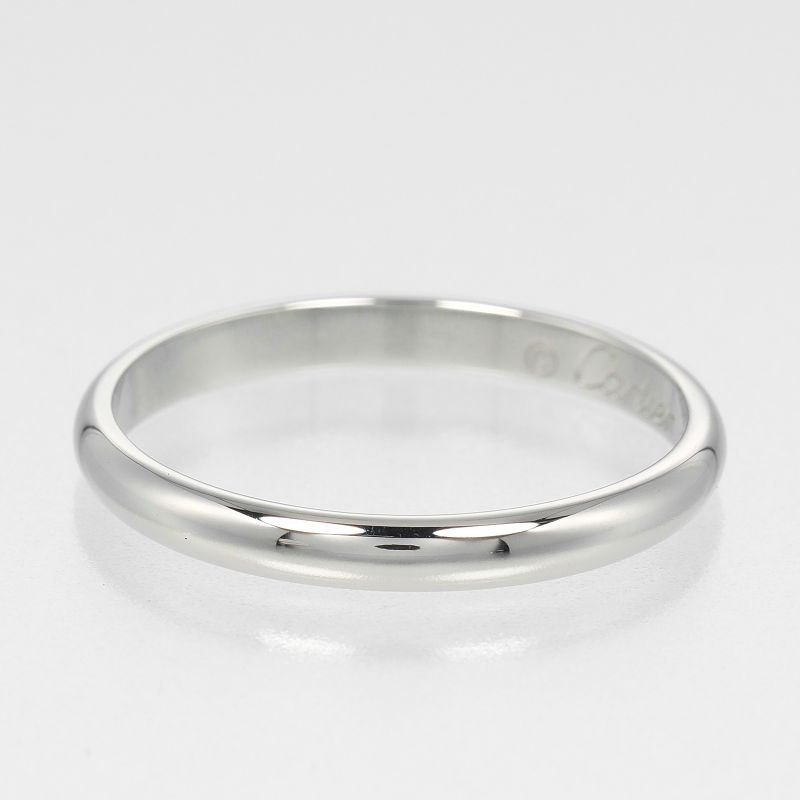 Cartier 1895 Wedding 2.5mm (0.10in) Band Pt950platinum 14.5 Ladies 3g Ring /
