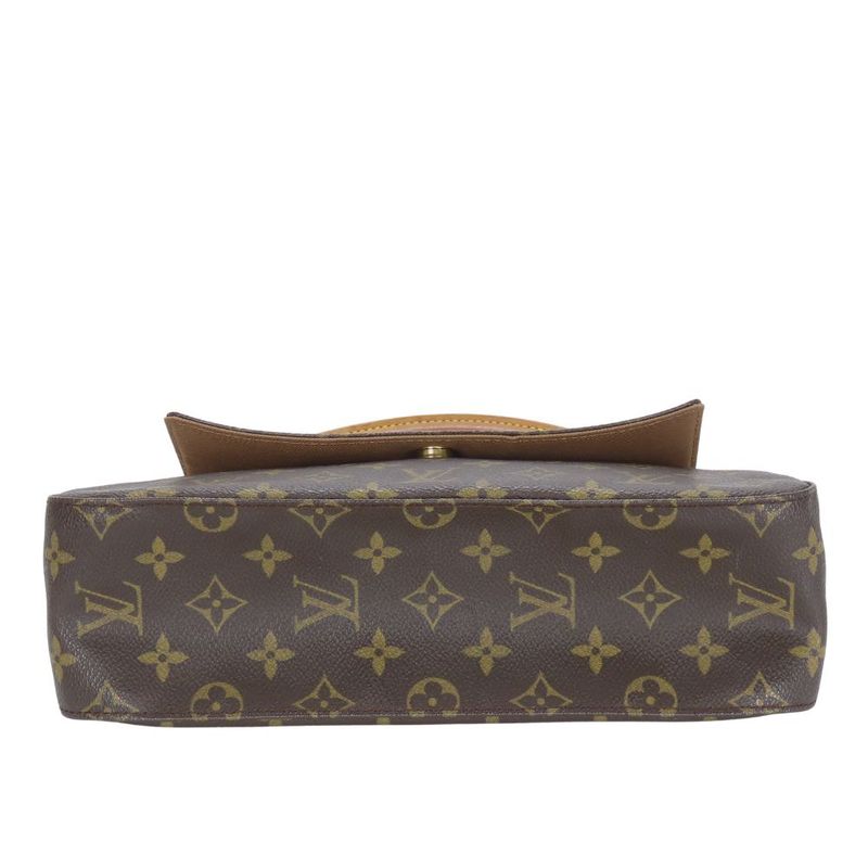 Louis Vuitton Shoulder Bag Mini Looping M51147 Monogram Nubuck Leather Brown