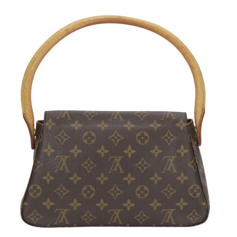 Louis Vuitton Shoulder Bag Mini Looping M51147 Monogram Nubuck Leather Brown