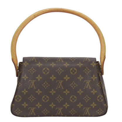 Louis Vuitton Shoulder Bag Mini Looping M51147 Monogram Nubuck Leather Brown