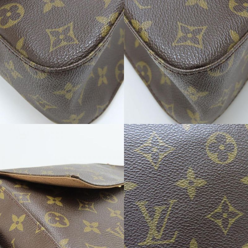 Louis Vuitton Shoulder Bag Mini Looping M51147 Monogram Nubuck Leather Brown