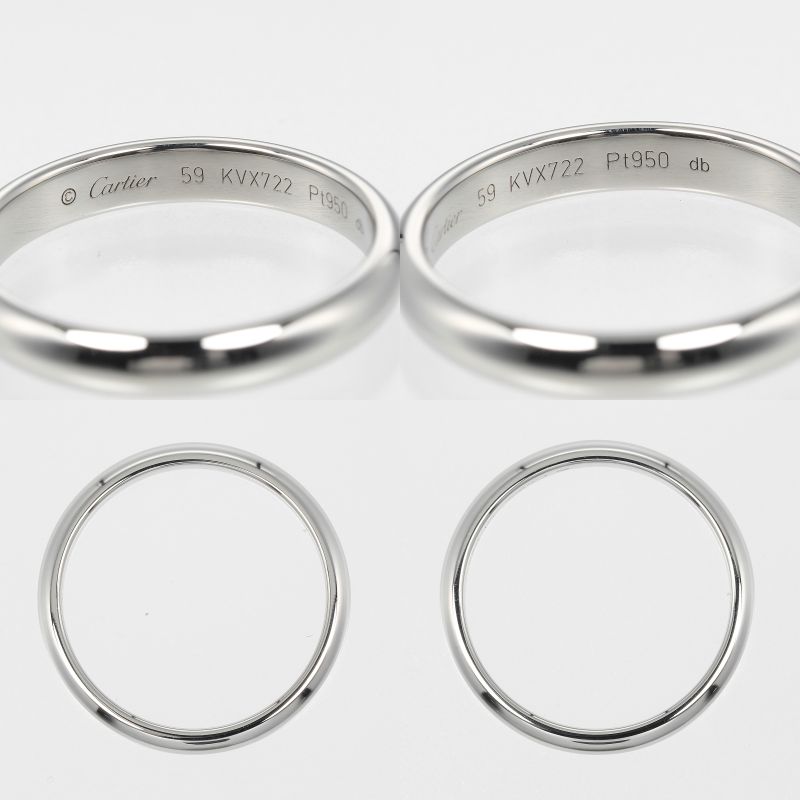 Cartier 1895 Wedding 3.5mm (0.14in) Band Pt950platinum #18 Mens 6.75g Ring