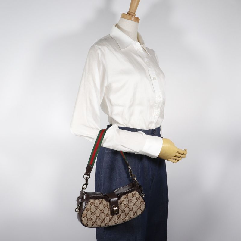 Gucci Moonside 786015 GG Canvas Brown Women Shoulder Bag