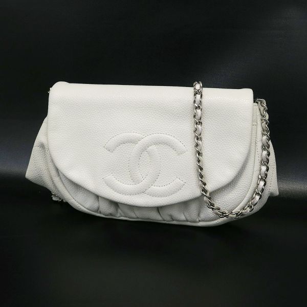 Chanel Half Moon Caviar Chain Wallet [rank B