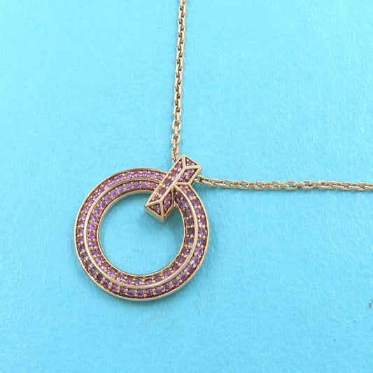 Tiffany & Co T One Circle Necklace / Mini / Pink Sapphire [none Fee Gift