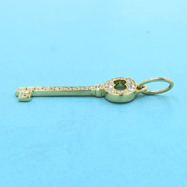 Tiffany & Co Vintage Oval Key Diamond Charm / Mini [none Fee Gift Wrapping]
