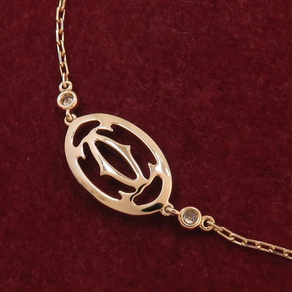 Cartier Logo Double Bracelet / Diamond 2P [none Fee Gift [grade A