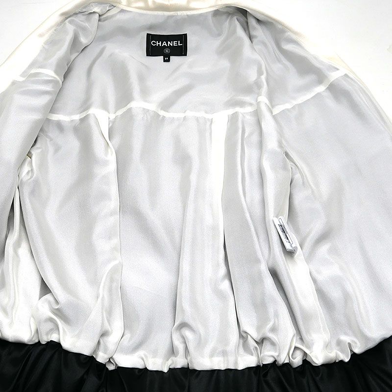 Chanel No.5 Button Blouson 38 Black And White Women