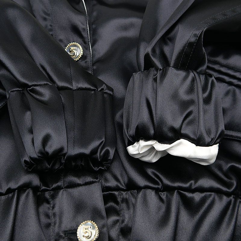 Chanel No.5 Button Blouson 38 Black And White Women