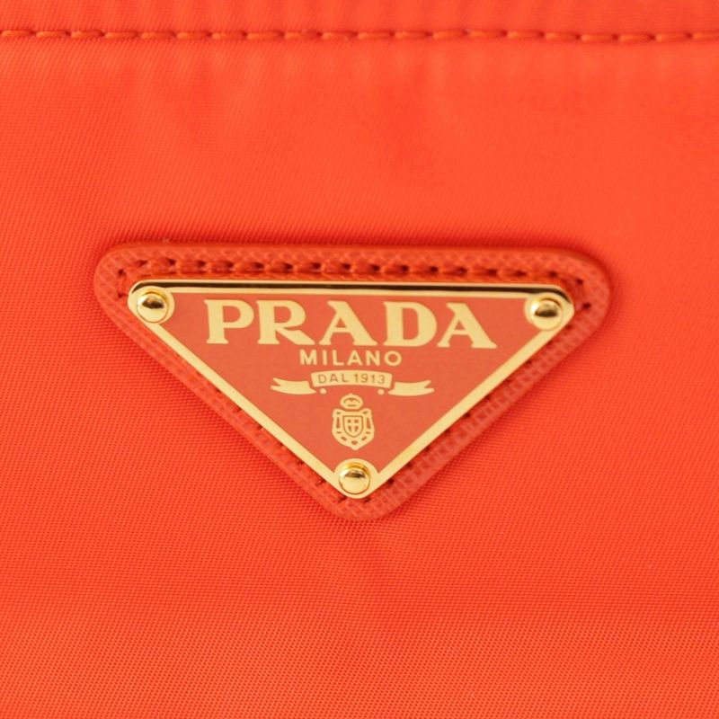 Prada Re-nylon X Saffiano Leather Re-edition Tote Handbag Hand 1bg527 Orange
