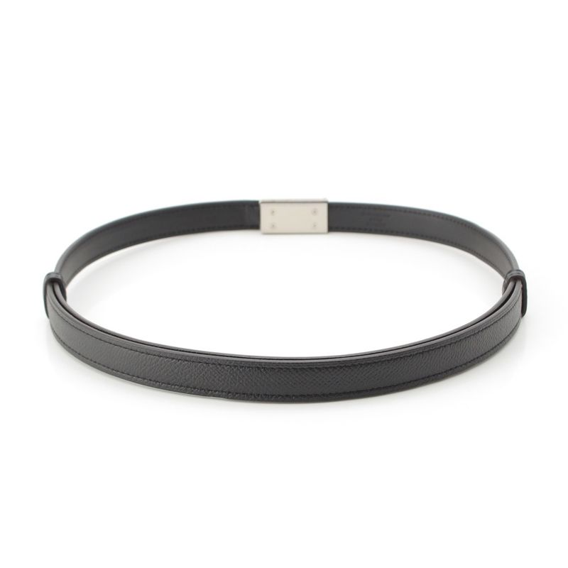 Hermes Epson Leather X Engraved Drag Belt Black