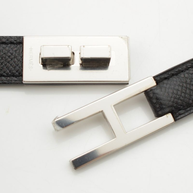 Hermes Epson Leather X Engraved Drag Belt Black