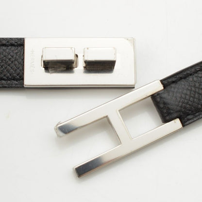 Hermes Epson Leather X Engraved Drag Belt Black