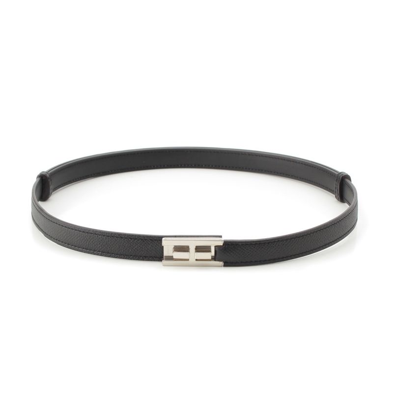 Hermes Epson Leather X Engraved Drag Belt Black