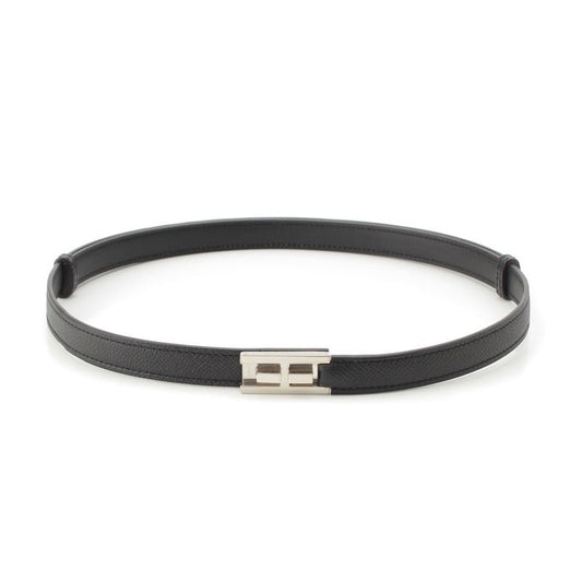 Hermes Epson Leather X Engraved Drag Belt Black