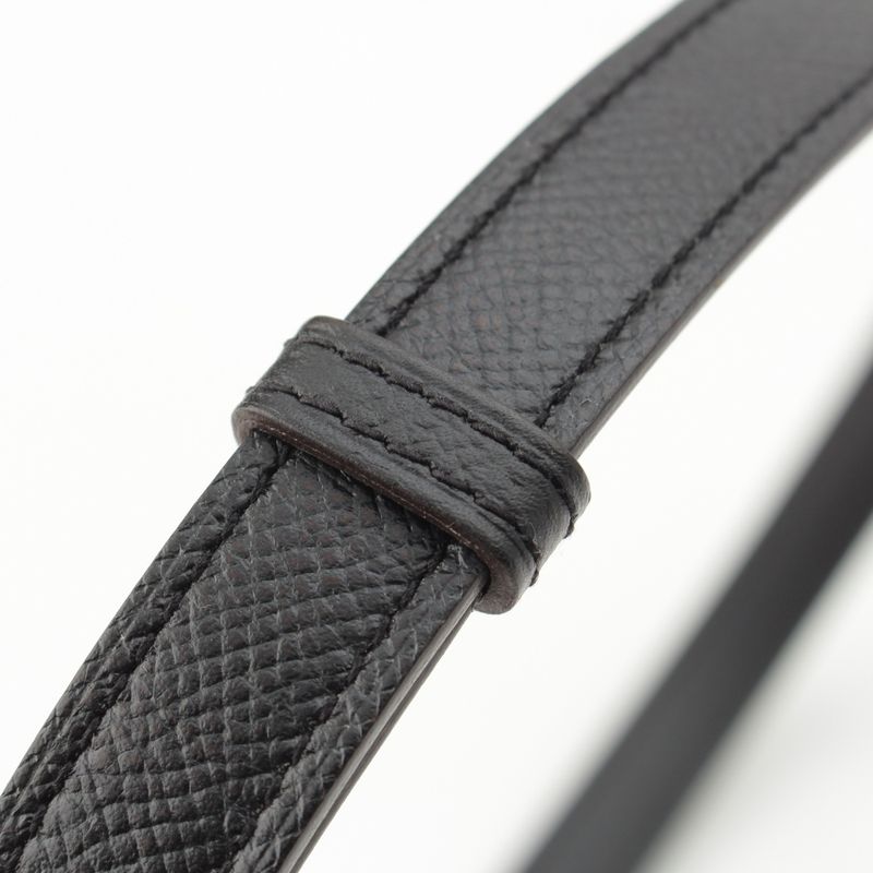 Hermes Epson Leather X Engraved Drag Belt Black