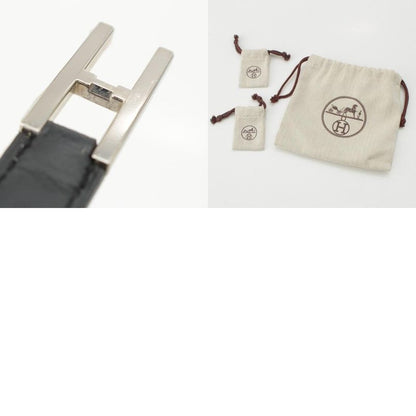 Hermes Epson Leather X Engraved Drag Belt Black