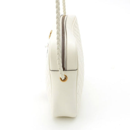 Gucci Leather GG Marmont Sherry Line Quilted Shoulder Bag 541051 White