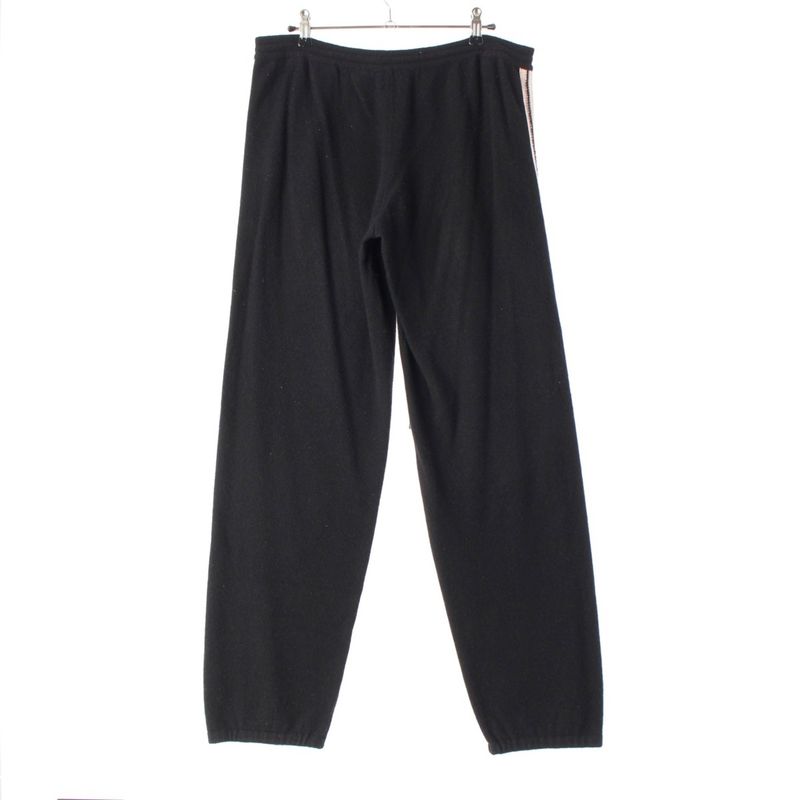 Chanel 03A Knit Coco Plate Side Charm Easy Pants Bottoms Black