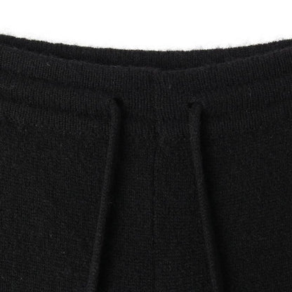 Chanel 03A Knit Coco Plate Side Charm Easy Pants Bottoms Black