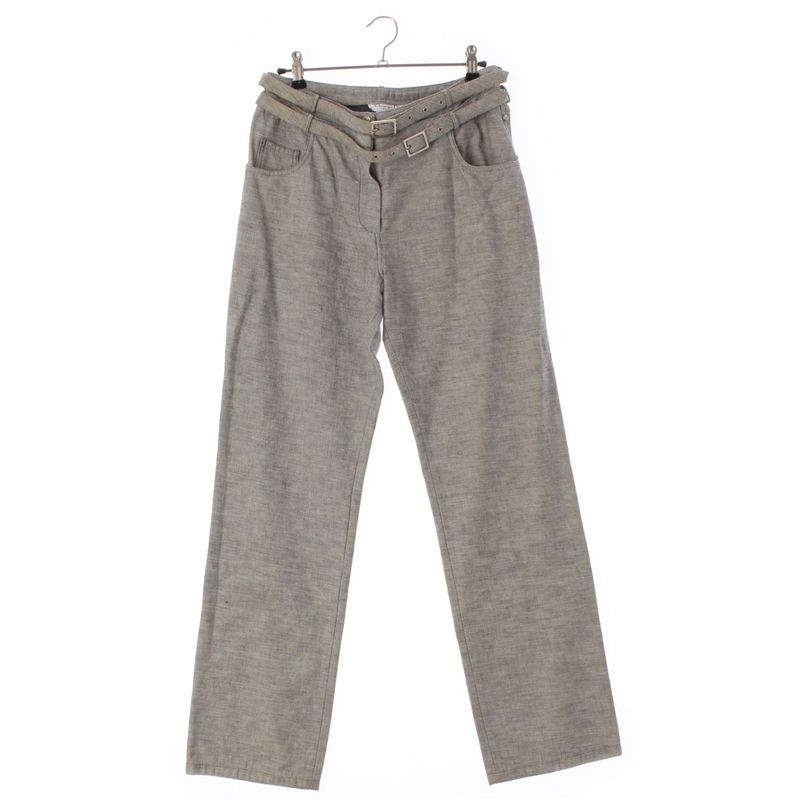 Christian Dior 2001 Galliano Period Double Belt Side Line Studded Denim Pants