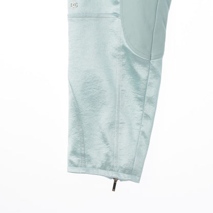 Chanel 2024 Coco Mark Rhinestone Satin Pants Bottoms P76369 Light Blue 34