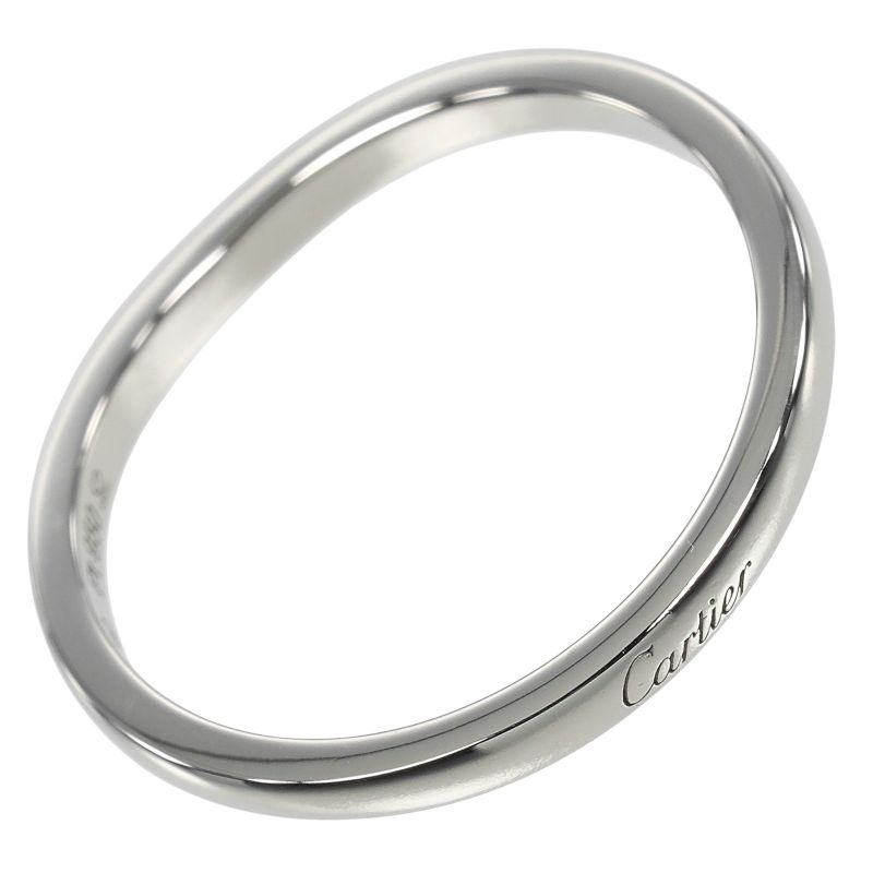 Cartier Ballerina Curve Pt950platinum #16.5 Mens 3.6g Ring