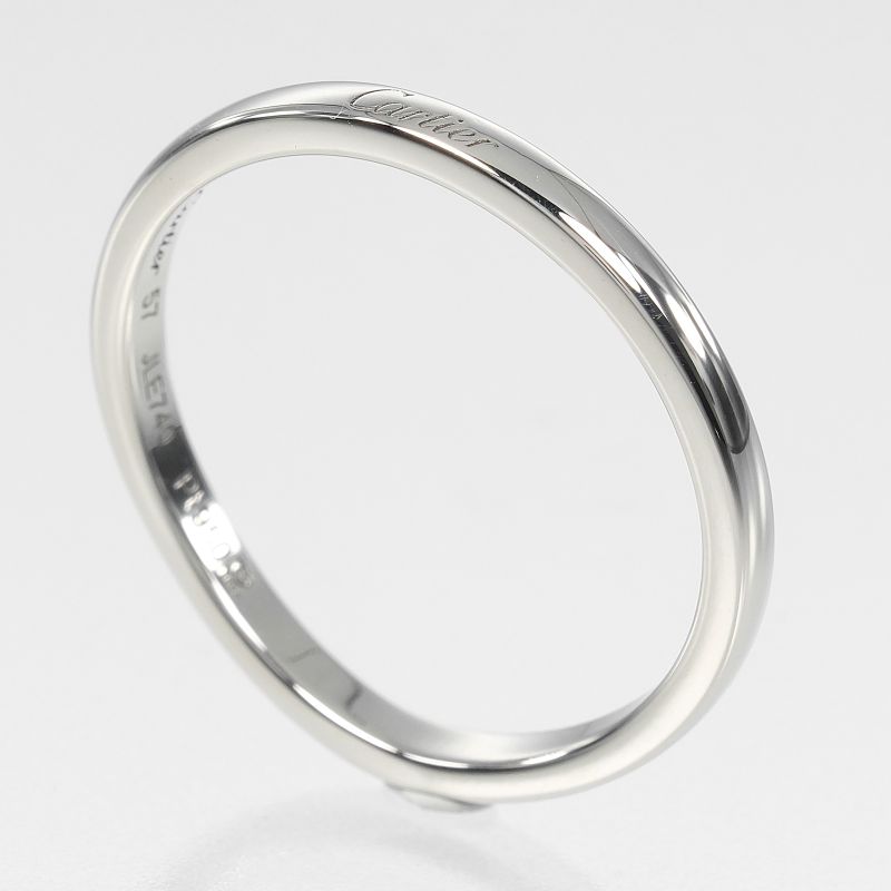 Cartier Ballerina Curve Pt950platinum #16.5 Mens 3.6g Ring