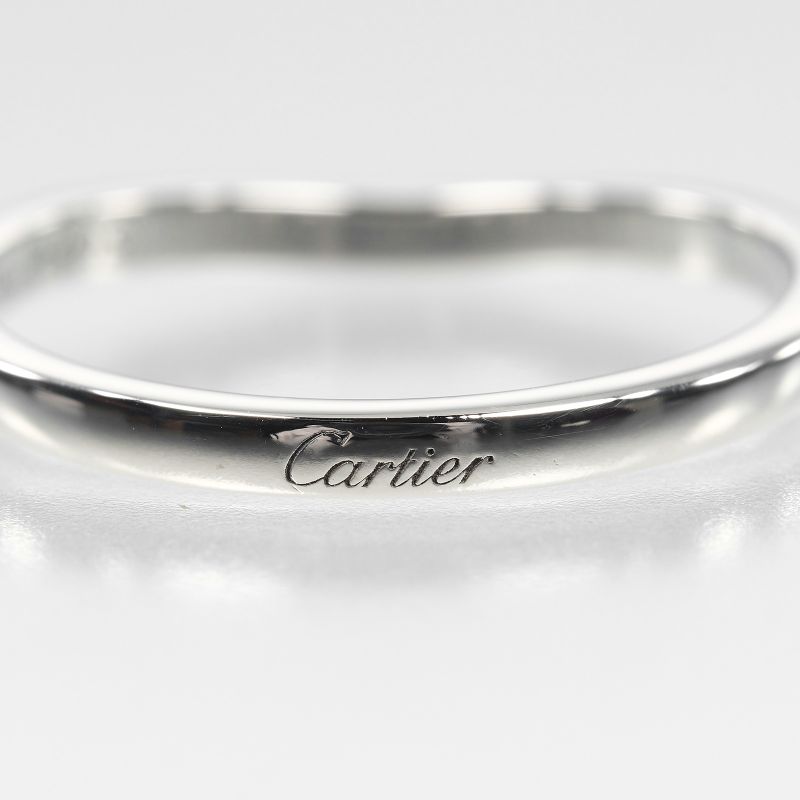 Cartier Ballerina Curve Pt950platinum #16.5 Mens 3.6g Ring