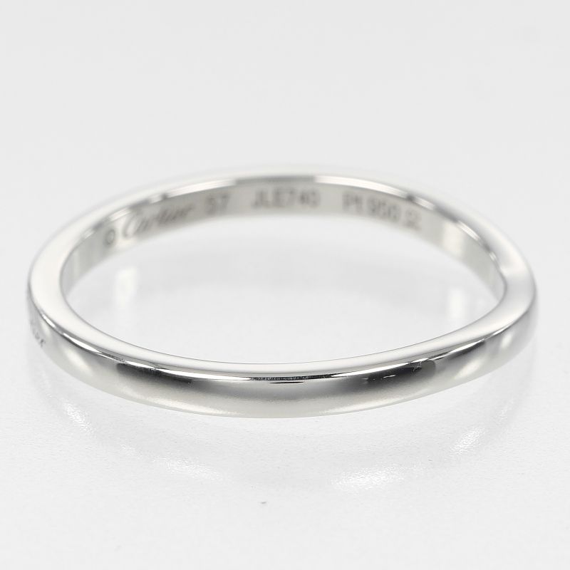 Cartier Ballerina Curve Pt950platinum #16.5 Mens 3.6g Ring