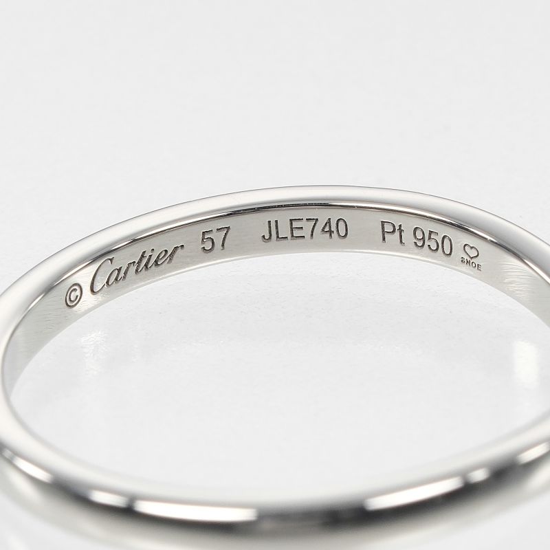 Cartier Ballerina Curve Pt950platinum #16.5 Mens 3.6g Ring