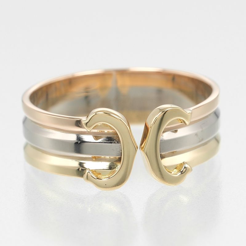Cartier 2C 18K Gold (yg×pg×wg) No 11 Ladies 3.6g Ring
