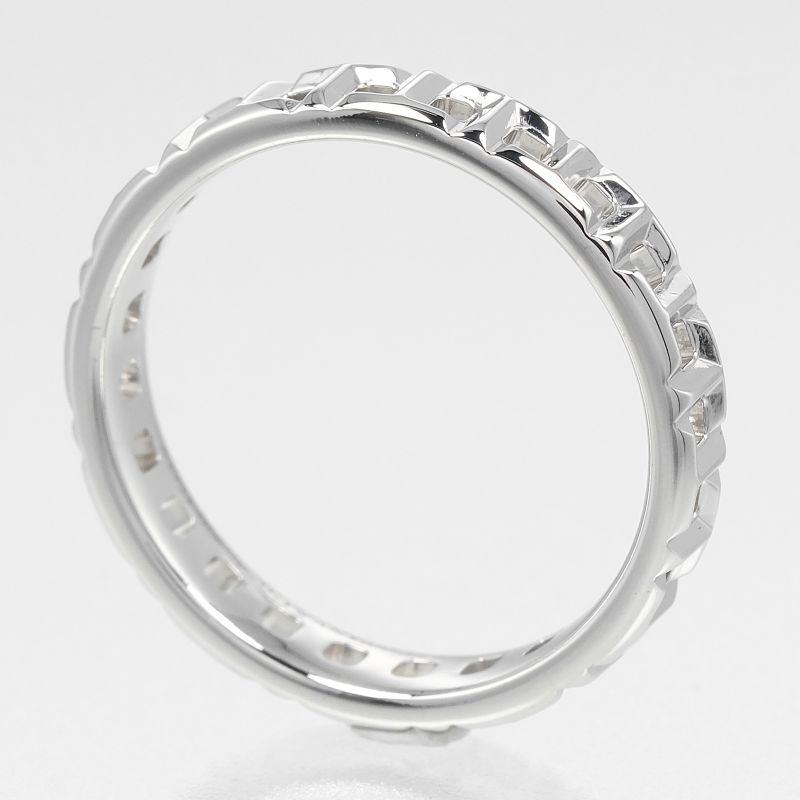 Tiffany & Co T True Narrow 18K White Gold #10 Ladies 3.2g Ring