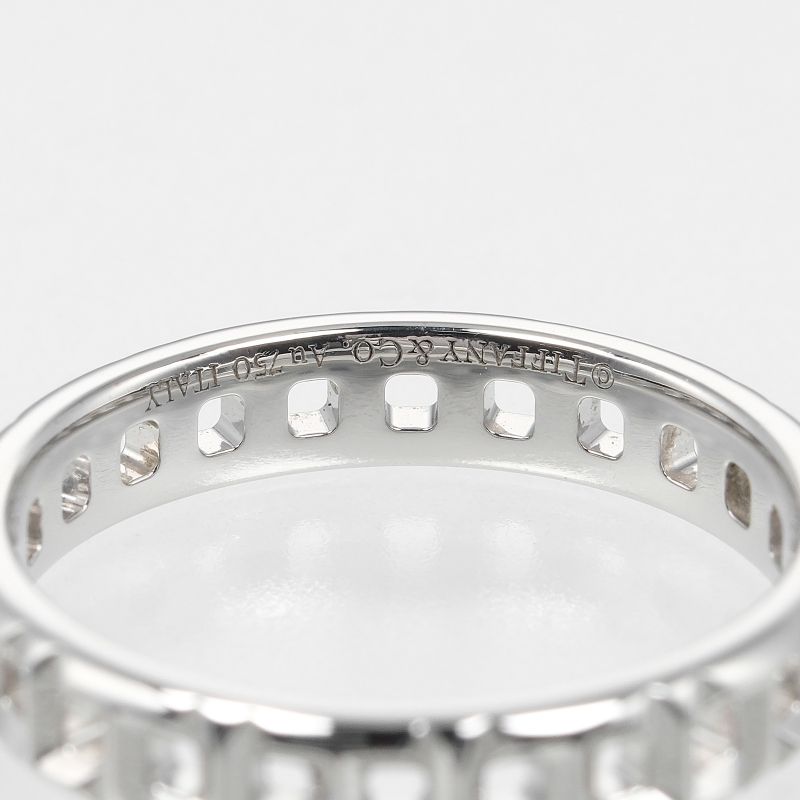 Tiffany & Co T True Narrow 18K White Gold #10 Ladies 3.2g Ring