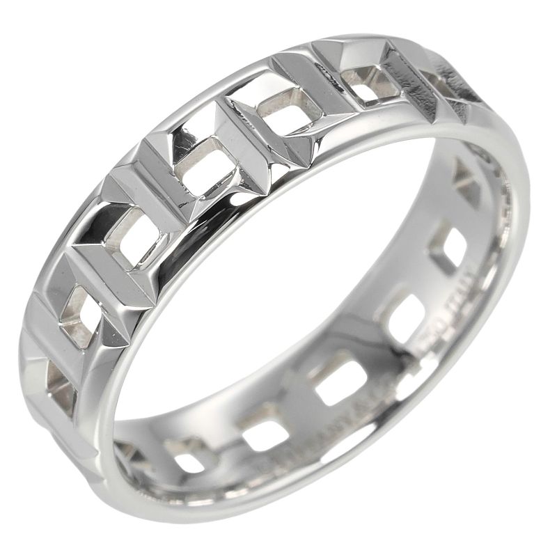 Tiffany & Co T True Wide 5.5mm (0.22in) Band 18kwhite Gold #15 Ladies 5.2g Ring