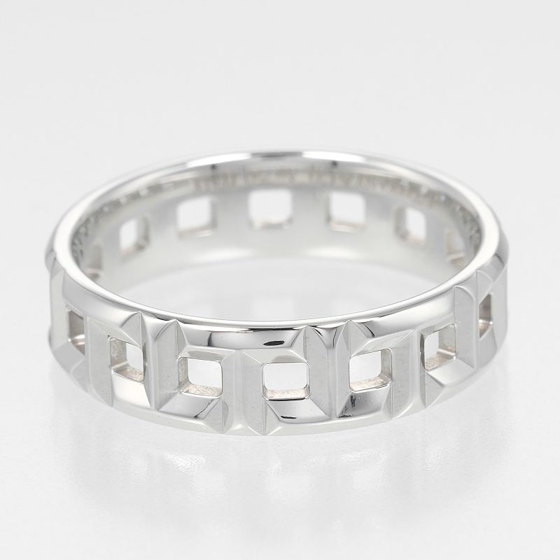 Tiffany & Co T True Wide 5.5mm (0.22in) Band 18kwhite Gold #15 Ladies 5.2g Ring