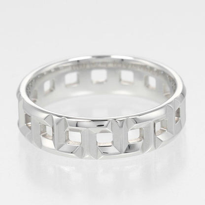 Tiffany & Co T True Wide 5.5mm (0.22in) Band 18kwhite Gold #15 Ladies 5.2g Ring
