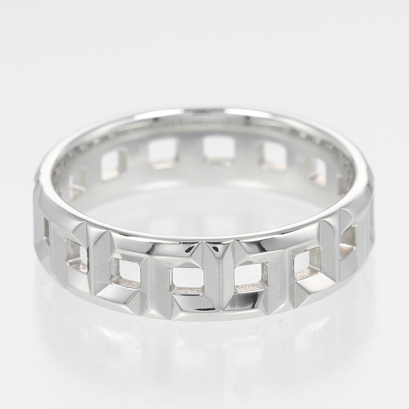 Tiffany & Co T True Wide 5.5mm (0.22in) Band 18kwhite Gold #15 Ladies 5.2g Ring